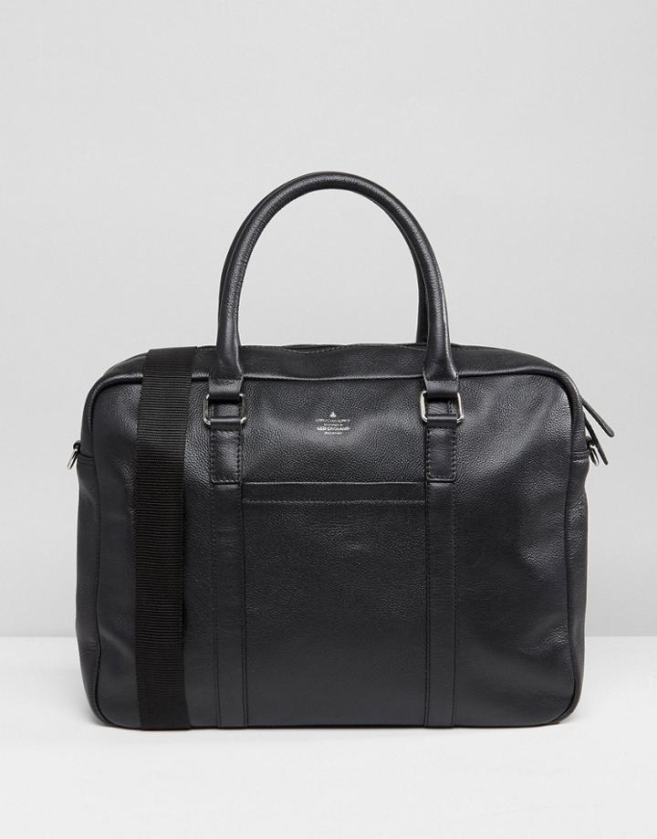 Asos Satchel In Leather Briefcase Casual - Black