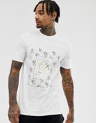 River Island T-shirt With Gold Carpe Diem Print In White - White