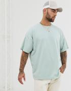 Asos Design Oversized T-shirt With Crew Neck In Green