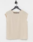 Warehouse Satin Tipped T-shirt In Mink-pink