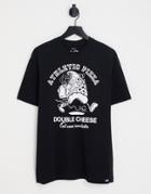 Pull & Bear T-shirt With Pizza Print In Black