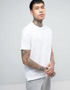 Asos T-shirt With Pocket And Side Vents In White - White