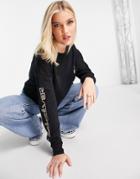 Quiksilver Oversized Cropped Long Sleeve T-shirt In Black