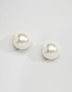 Asos Super Faux Pearl Stud Earrings - Cream