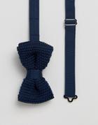 Feraud Knitted Bow Tie In Navy - Navy