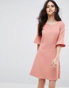 Vila Fluted Sleeve Dress - Pink