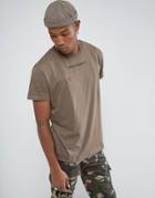 Night Addict Concealed Zip T-shirt With Embroidery - Green