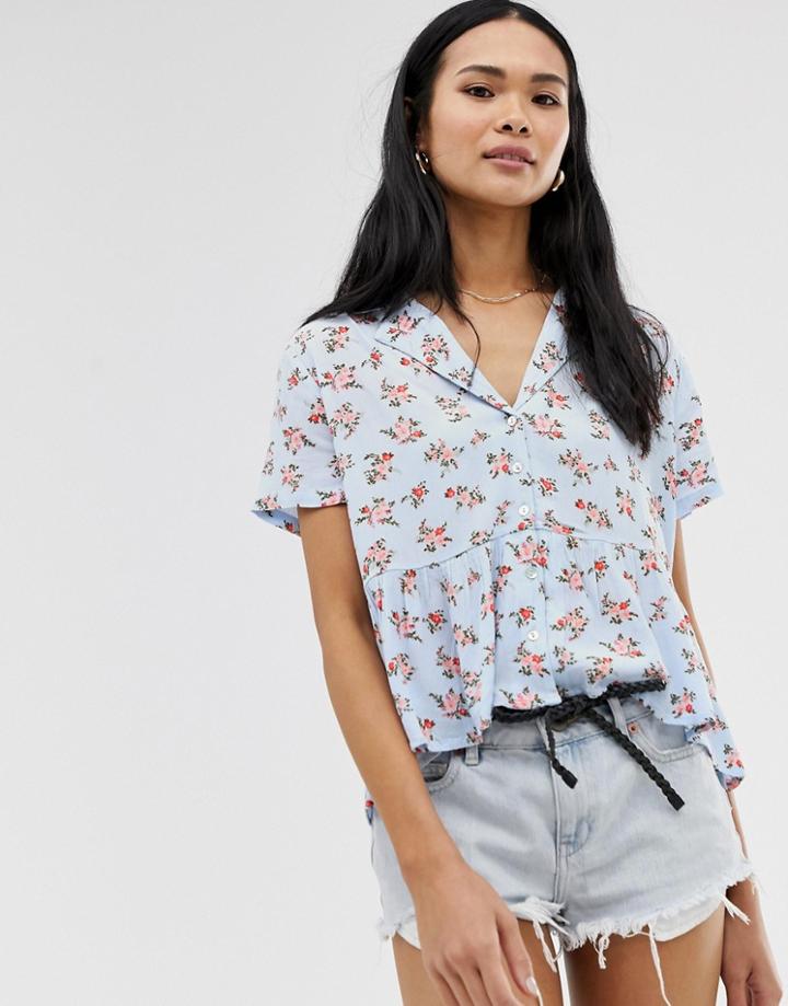 Stradivarius Str Blouse In Ditsy Print-multi