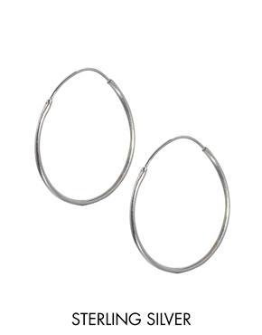 Asos Sterling Silver 9mm Hoop Earrings - Silver