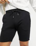 Asos Design Organic Jersey Skinny Shorts In Black