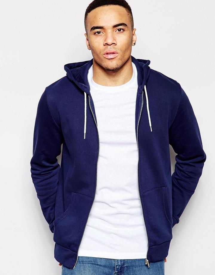 New Look Hoodie In Navy - Navy