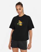 Nike Logo Twist Embroidered Boxy T-shirt In Black
