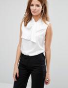 Millie Mackintosh Sleeveless Pussybow Blouse - White
