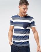 Tom Tailor T-shirt With Printed Stripe - Navy