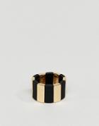 Asos Ring With Black And Gold Stripe - Multi