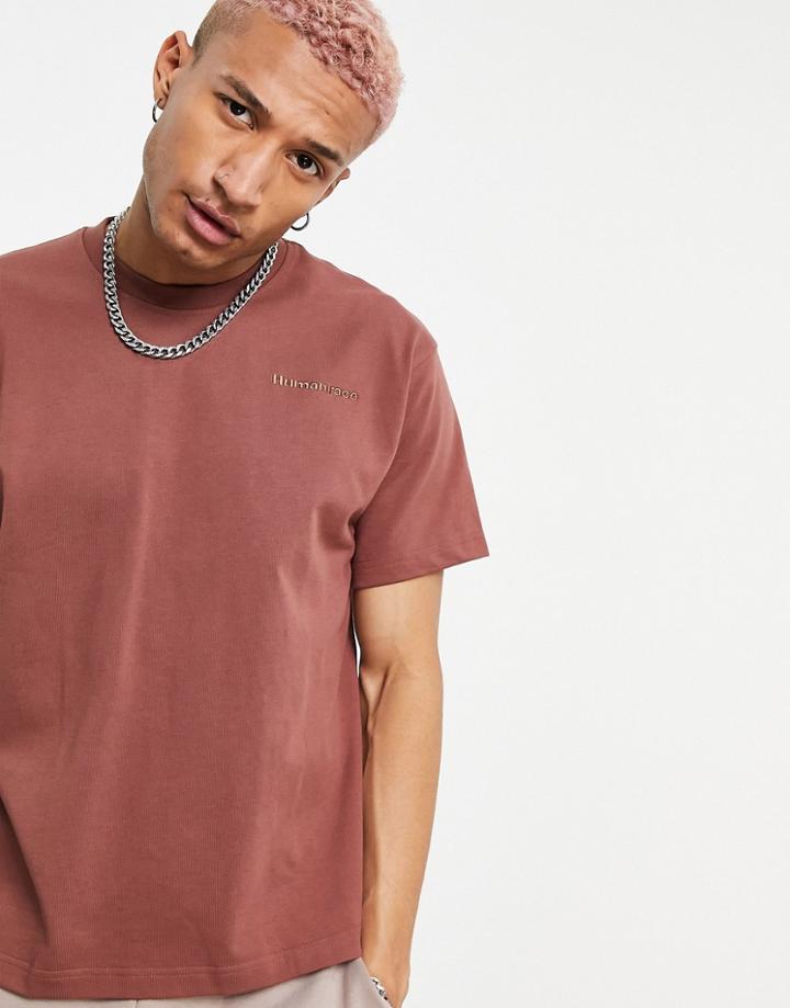 Adidas Originals X Pharrell Williams Premium T Shirt In Burgundy-red