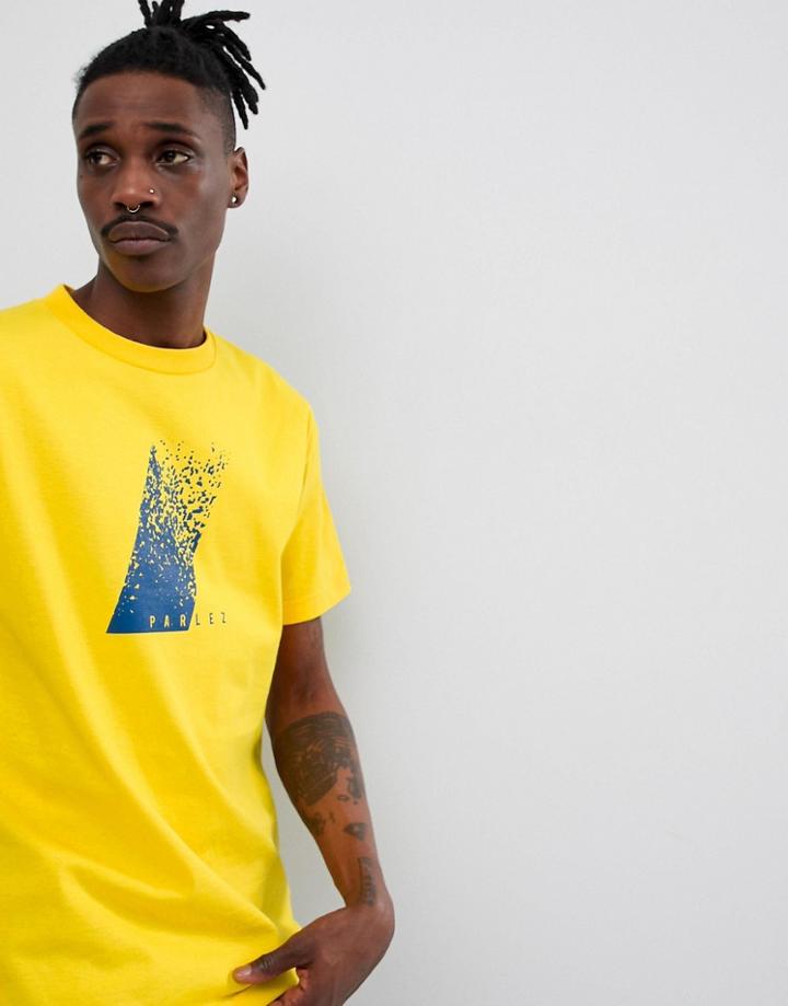 Parlez T-shirt With Fade Chest Logo In Yellow - Yellow
