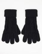 Boardmans Cable Knit Gloves In Black