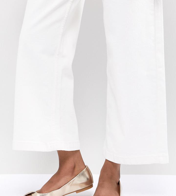 Asos Design Leeva Peeptoe Ballet Flats - Gold