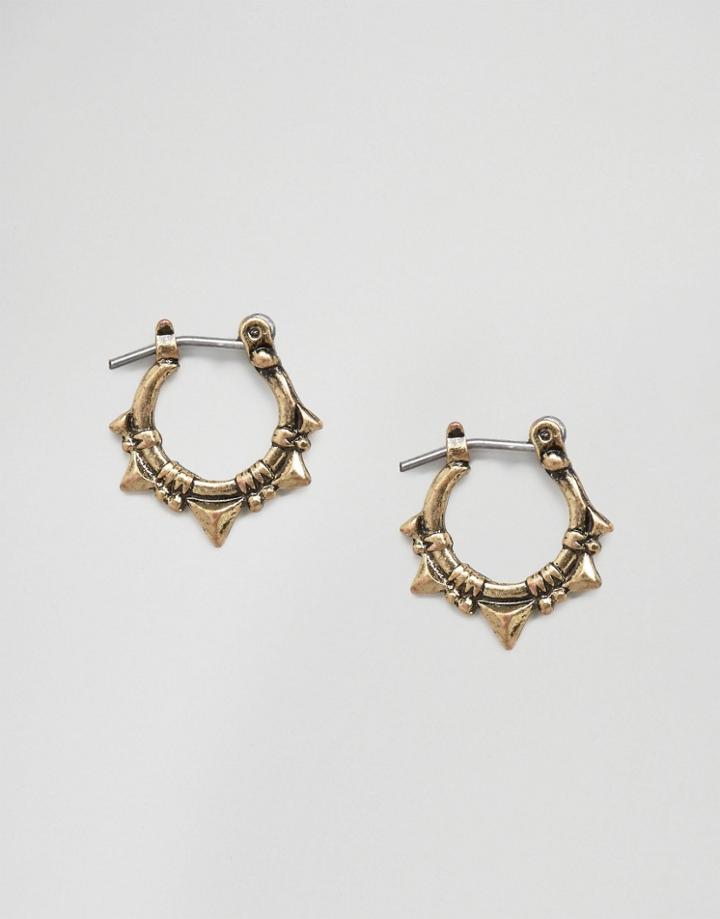 Asos Triangle Spike Hoop Earring - Gold