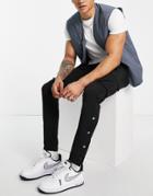 The Couture Club Technical Cargo Pants In Black With Snaps Hem Detail
