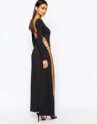 Rare London Cut Out Maxi Dress With Strap Back - Black