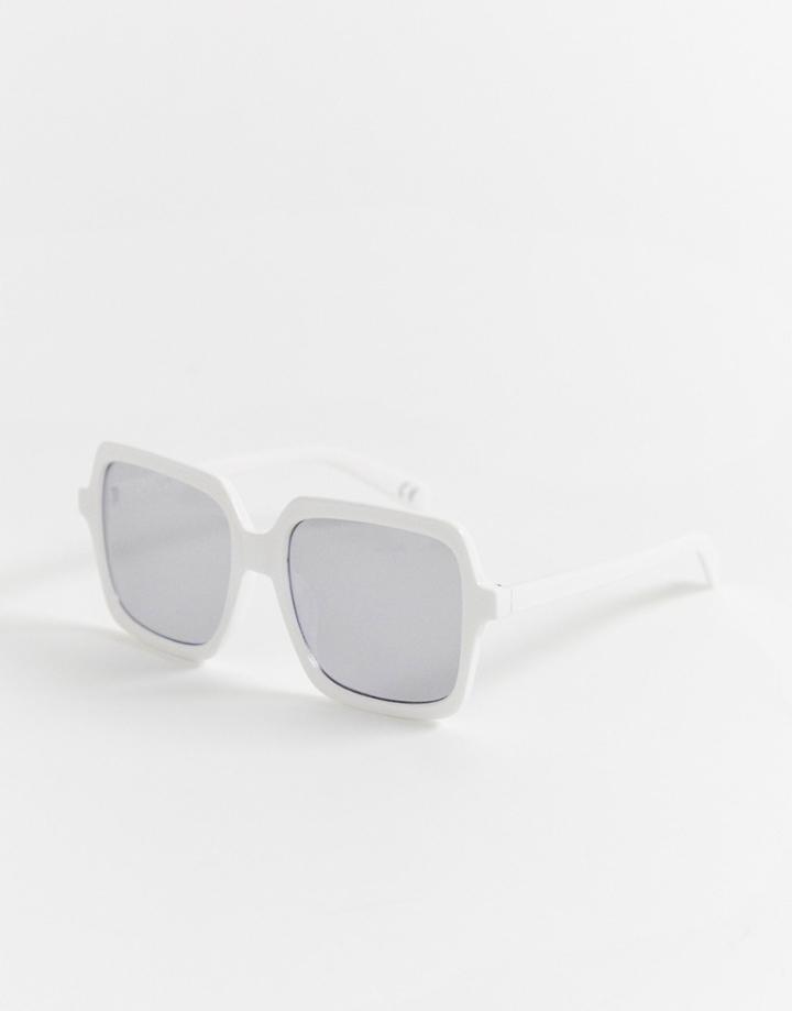 Asos Design Oversized Square Frame Sunglasses - White