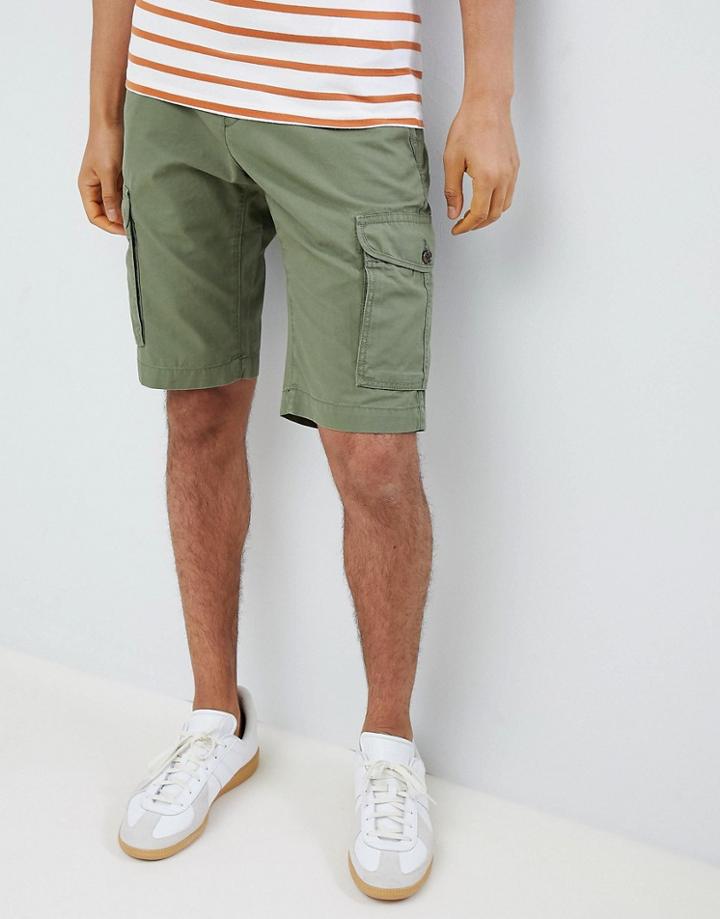 Tommy Hilfiger Cargo Shorts Regular Fit Icon Tab Detail In Green - Green