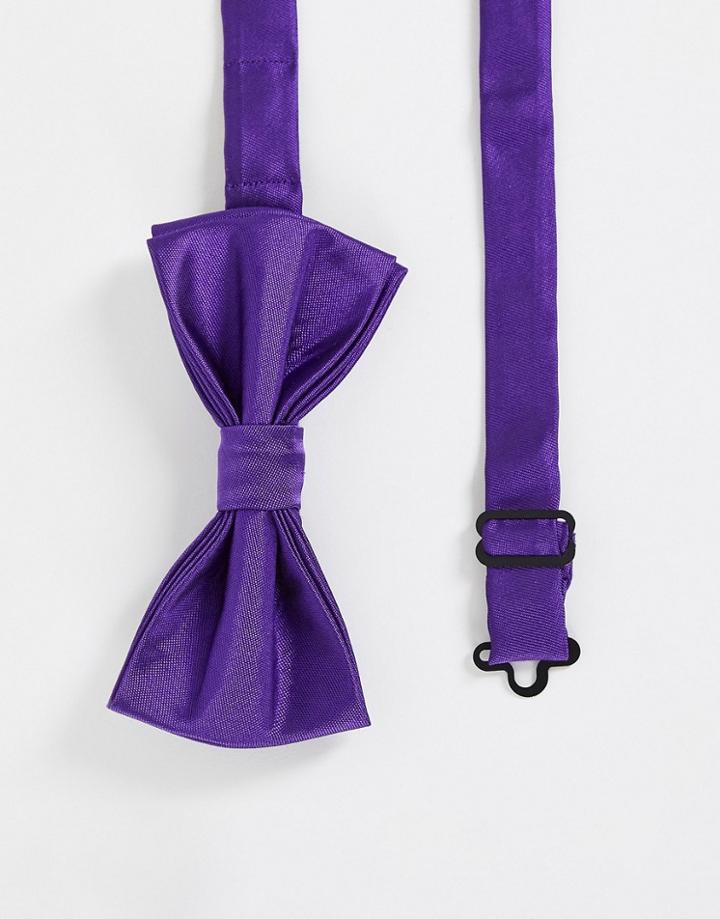 Devils Advocate Satin Bow Tie In Neon Blue