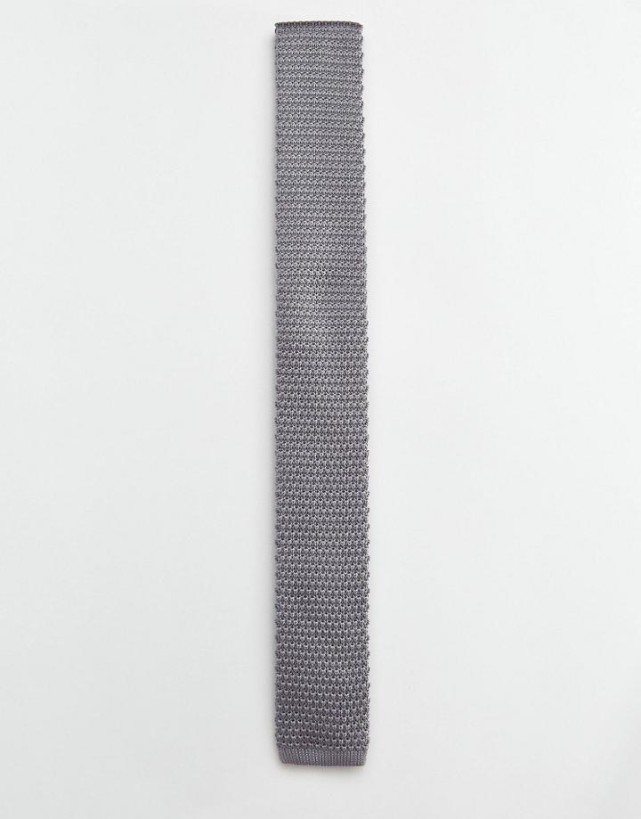 Selected Homme Knitted Tie - Gray