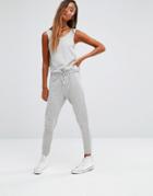 Pull & Bear Sleeveless Waist Sweat Jumpsuit - Gray