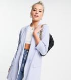 Asos Design Tall Jersey Supersized Boyfriend Suit Blazer In Lavender Blue-blues