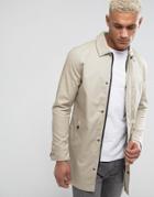 Brave Soul Classic Trench With Check Lining - Tan