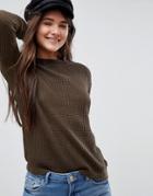 Brave Soul Lord Sweater With Cut Out Back Detail - Green