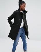 Only Double Breasted Military A-line Coat - Green