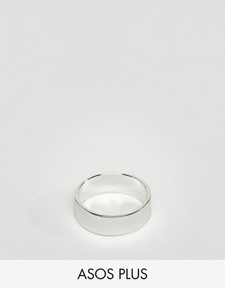 Asos Plus Ring With Silver Finish - Silver
