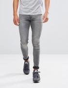 Asos Extreme Super Skinny Jeans Light Wash Gray - Gray