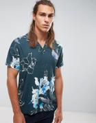 Selected Homme+ Short Sleeve Shirt With All Over Floral - Navy