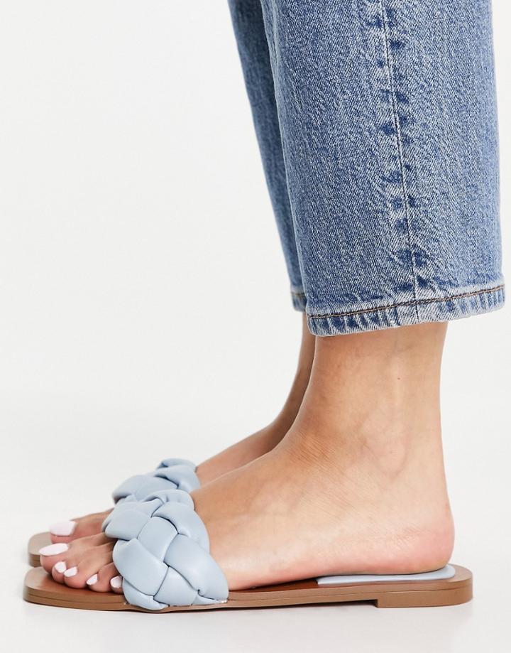 Pull & Bear Braided Sandals In Blue