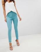 Asos High Waist Pants In Skinny Fit - Blue