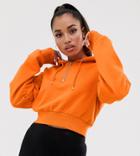 Asos Design Petite Cropped Hoodie With Half Zip In Blood Orange-black
