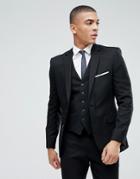Moss London Skinny Suit Jacket In Black - Black