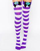 Leg Avenue Mad Hatter Bow Top Thigh Highs
