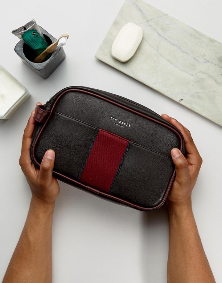 Ted Baker Toiletry Bag In Chocolate - Brown