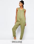 Story Of Lola Utility Jumpsuit With Exposed Zip Detail - Khaki
