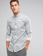 Burton Menswear Slim Shirt In Print - White