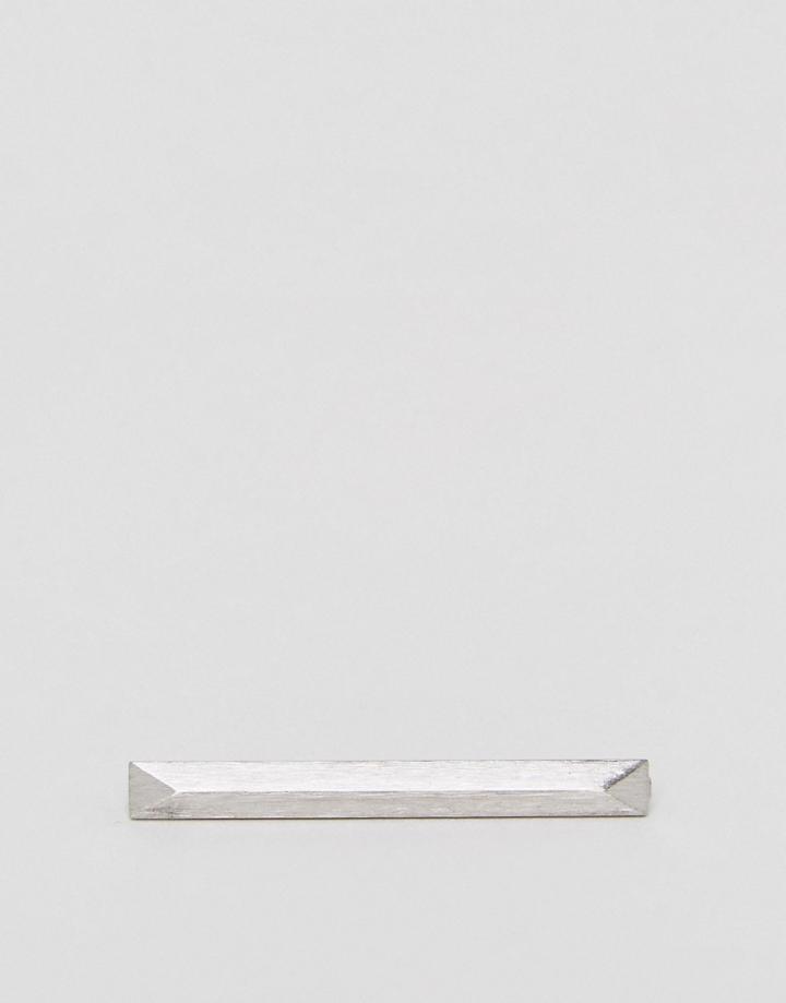 Fred Bennett Pyramid Tie Bar In Brushed Silver - Silver