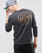 Brixton Sweatshirt With Retro Back Logo - Black