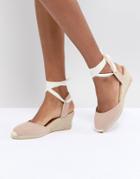 London Rebel Espadrille Wedge Shoe - Beige