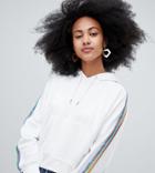 Monki Rainbow Print Hoodie-white